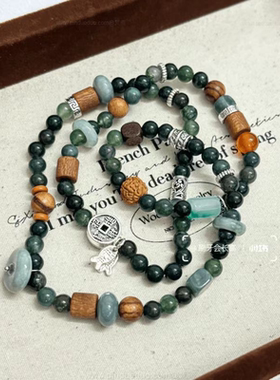 极限挑战 justin黄明昊同款叠戴手链小众高级感串珠手串新款手饰