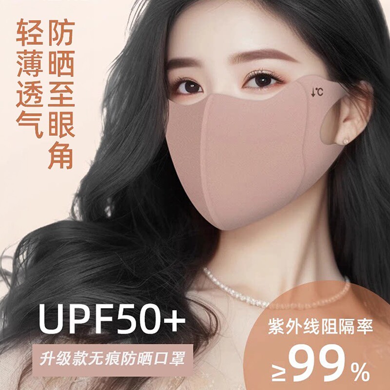 夏季防晒护眼角口罩女3d立体无痕冰丝防晒面罩防紫外线透气显脸小