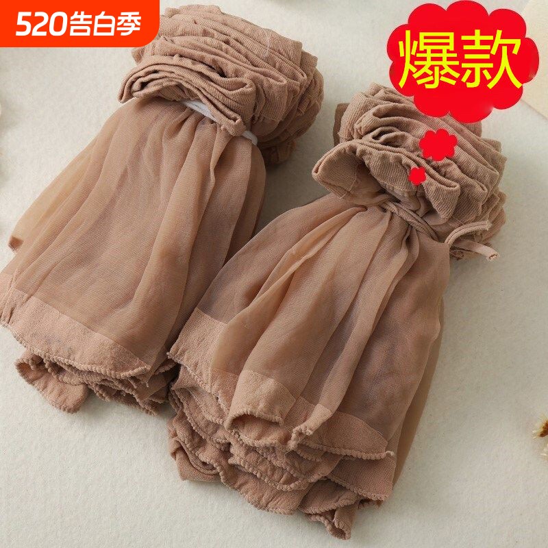 春秋丝袜女士短袜夏季薄款透气水晶袜子肉色透明高弹包芯丝短筒袜