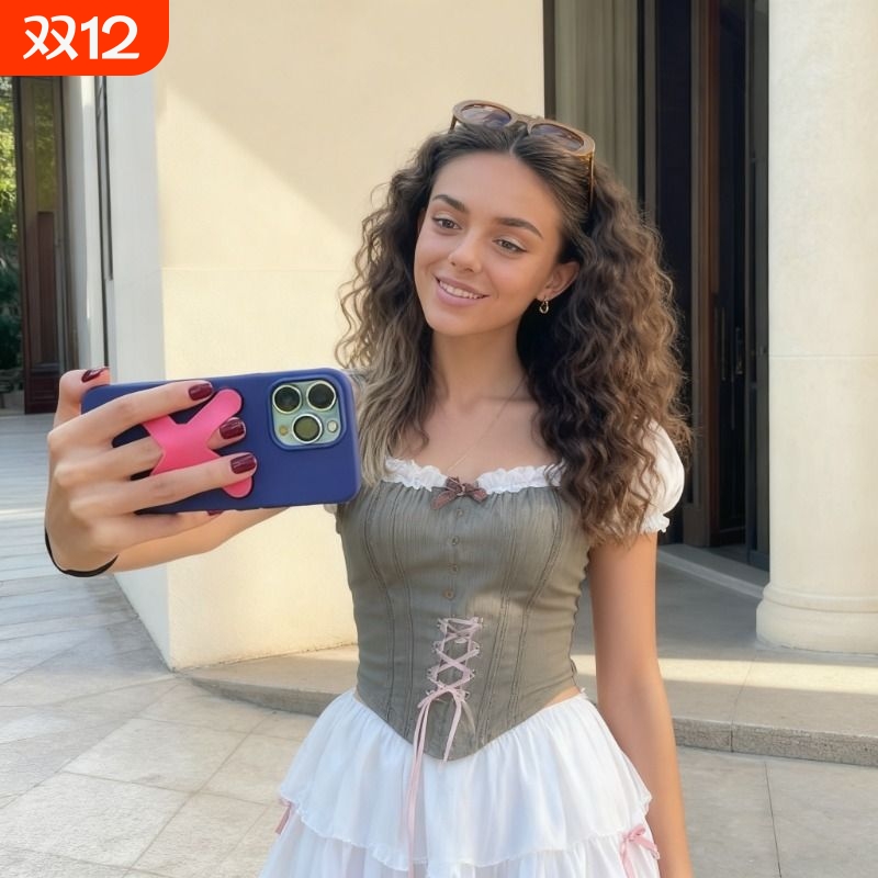 新款硅胶手机支架X形状适用华为小米OPPO苹果vivo刷视频看剧小说手不累舒服柔软夜光荧光多功能车载单手拍照