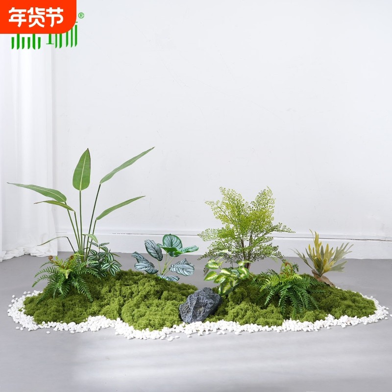 仿真绿植造景苔藓假植物装饰假花室内组合波斯橱窗景观草布置蕨类