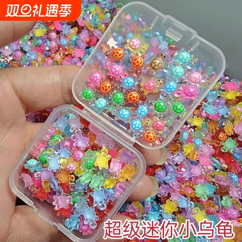 新款夜光超级迷你小乌龟树脂摆件奶油胶配件diy海龟汽车摆件玩具