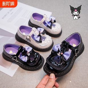 库洛米公主鞋 蝴蝶结软底单鞋 2025春秋季 儿童玛丽珍鞋 新款 女童皮鞋