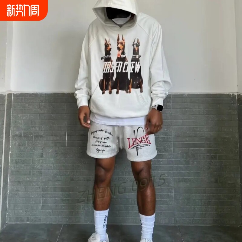 重磅340g美式街头短裤男夏季宽松四分裤篮球运动休闲潮流裤