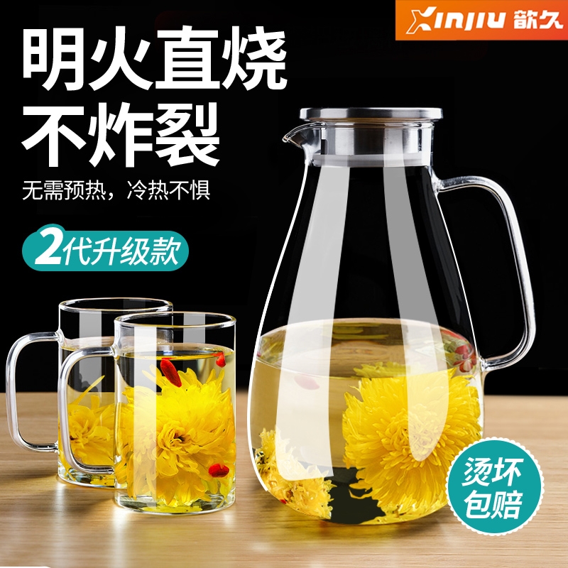 歆久高硼硅耐高温冷水壶大容量