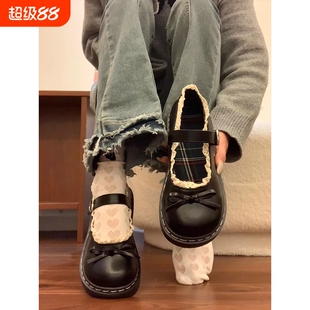 春季圆头Lolita小皮鞋女2026新款英伦风日系平底玛丽珍单鞋中跟
