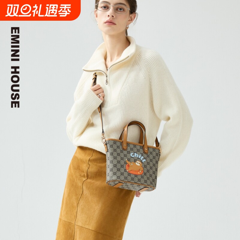 伊米妮新款托特包大容量女包休闲简约时尚手提斜挎包印花耐磨耐造