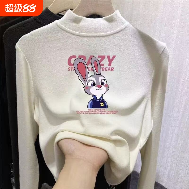 女童半高领T恤德绒加厚打底衫秋冬长袖儿童中大童内搭保暖上衣服B