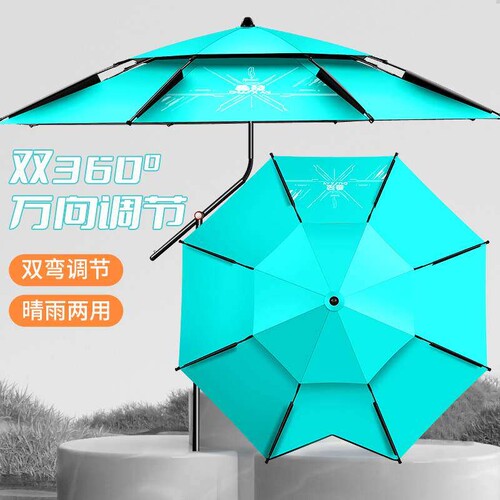 2025新款钓鱼伞大钓伞向加厚雨伞防风遮阳防雨垂钓伞黑胶双层
