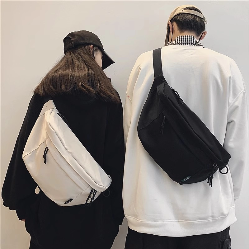 斜挎休闲包包男士大容量胸包男女防水潮牌背包学生腰包单肩包
