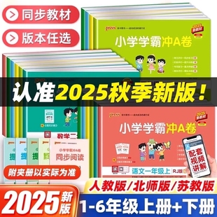 期末测试卷子PASS绿卡图书配套 同步训练测试卷单元 学霸冲A2025秋新版 小学卷卷语文数学一二年级英语科学三四五六年级上下册人教版
