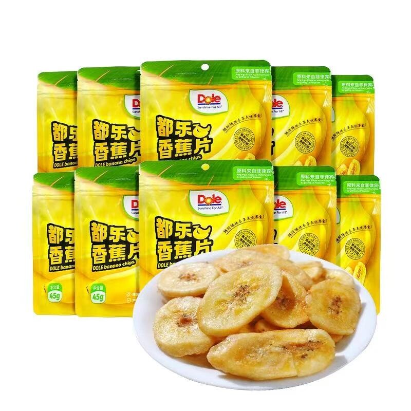 Dole都乐香蕉脆片Bananachips菲律宾营养Fruitcrisps水果脆片柠檬 - 实物图
