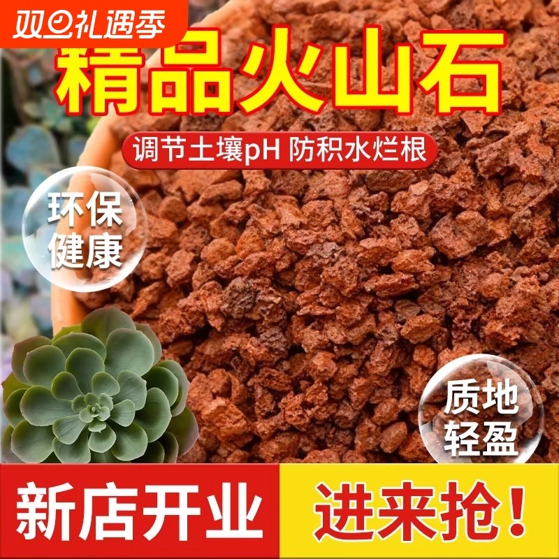 天然红火山石兰花植料多肉颗粒土水草泥铺面石鱼缸底砂滤材火山岩