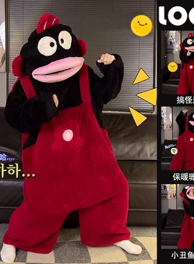 丑鱼睡袍珊瑚绒睡衣女款2025新款秋冬季男情侣可外穿厚连体家居服