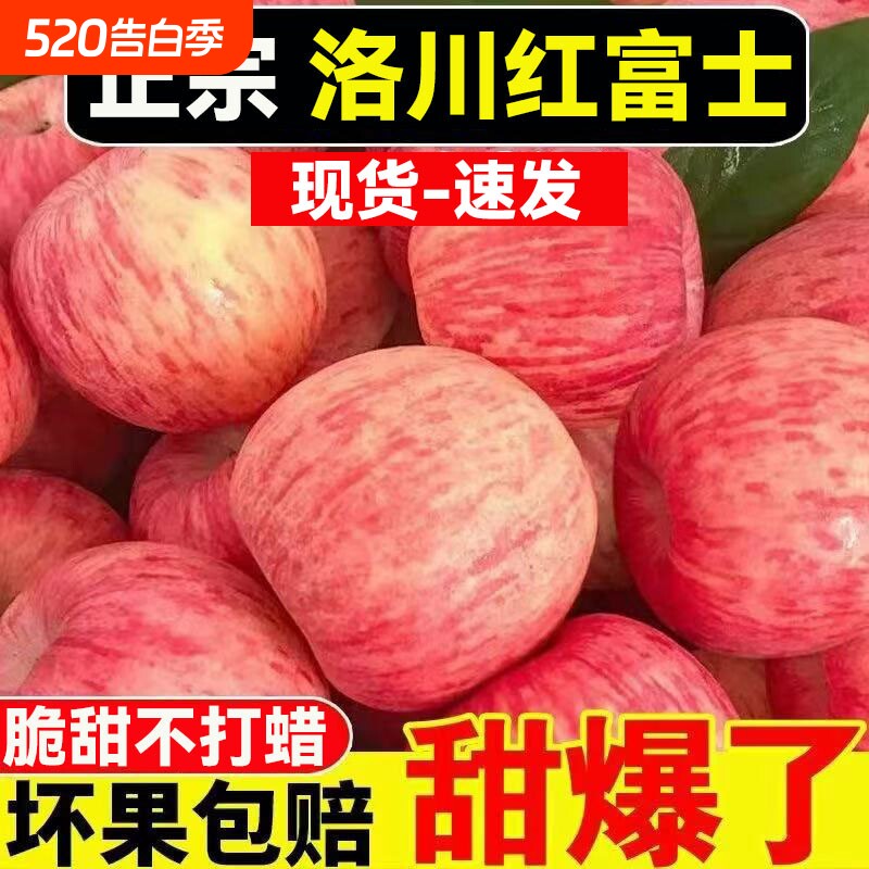 陕西正宗洛川红富士苹果应当季新鲜水果脆甜冰糖心大果一整箱包邮