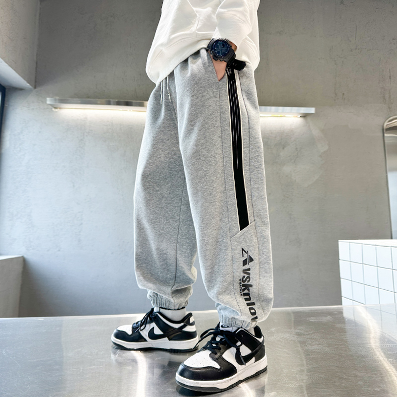 韩版潮版儿童装男童春秋裤子2025新款运动大童卫裤休闲宽松长裤