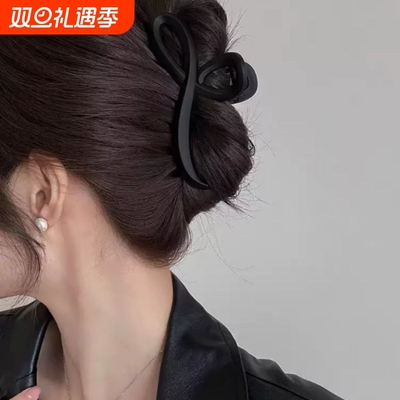 简约百搭水滴线条大号发夹女高级感气质发卡盘发抓夹发量多鲨鱼夹