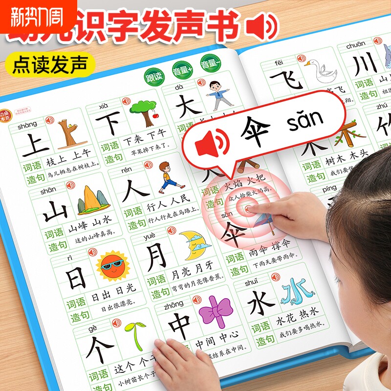 识字书幼儿认字有声书儿童识字大王3000字点读发声书学前班幼小衔