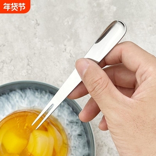 水果叉不锈钢两用叉勺一体家用甜品勺冰淇淋雪糕勺水果签创意叉子