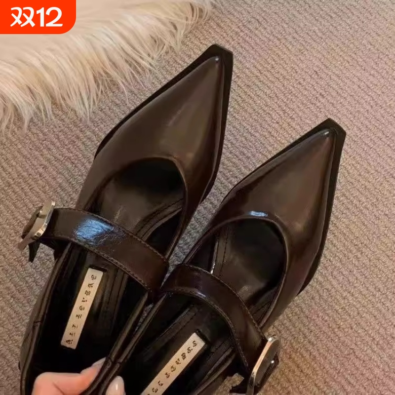 法式中高跟玛丽珍小皮鞋女鞋子