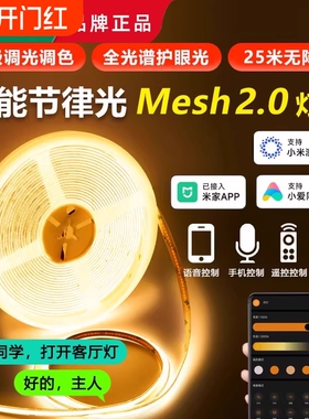 鼎雁灯带已米家智能cob三色客厅吊顶led灯条电视明装窗帘语音调光