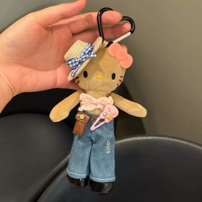 长腿Kitty毛绒挂件可爱KT猫公仔包包挂件钥匙扣车挂送闺蜜礼物