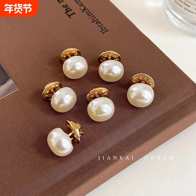 高端精致时尚珍珠胸针扣子固定衣服领口别针胸口防走光神器暗扣女