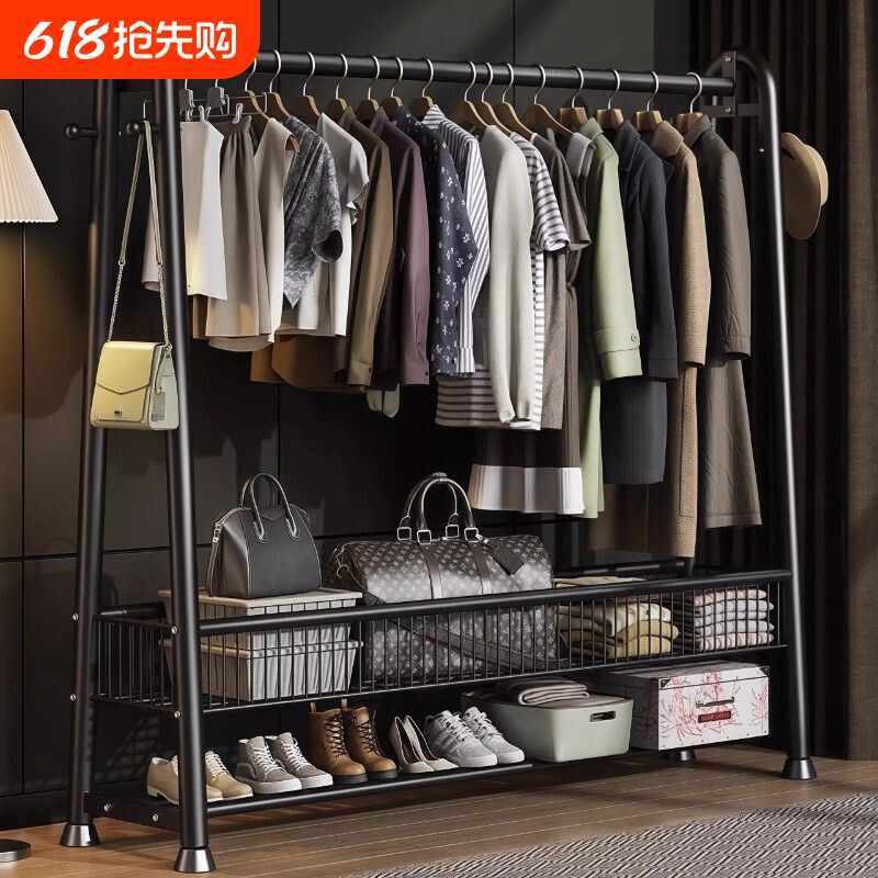 简易衣帽架落地室内房间挂衣架子晾衣架家用卧室衣服收纳架置物