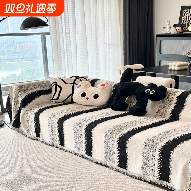 沙发巾轻奢高级感防猫抓雪尼尔四季通用沙发巾套罩沙发垫防滑