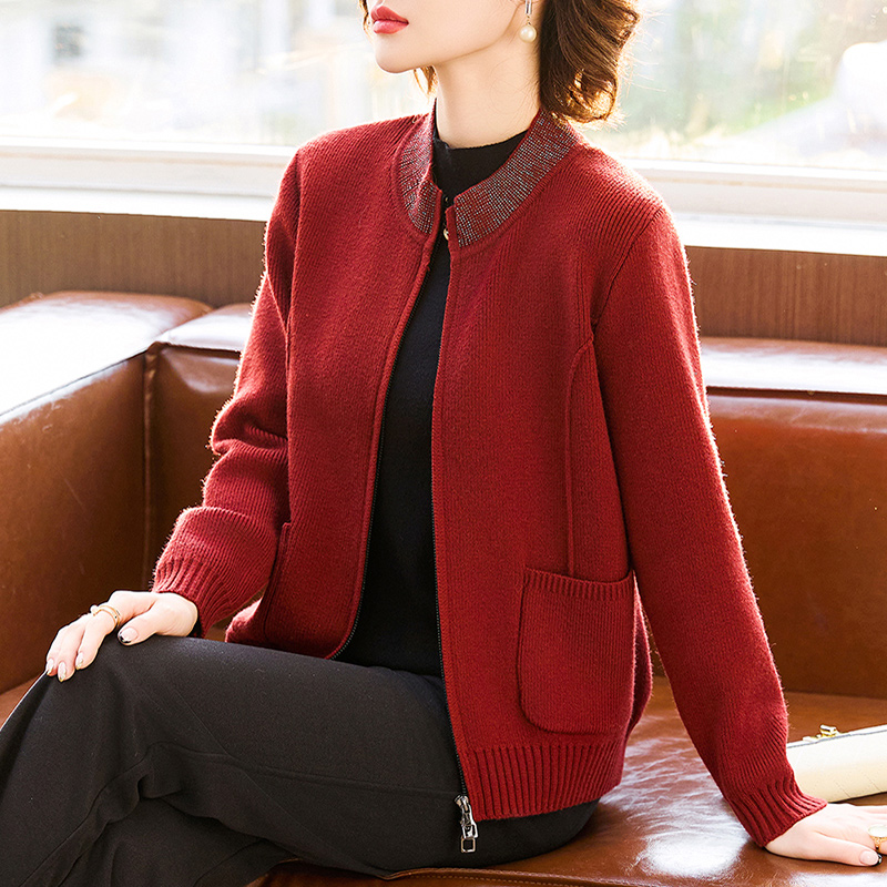 中老年妈妈秋冬毛衣奶奶上衣休闲