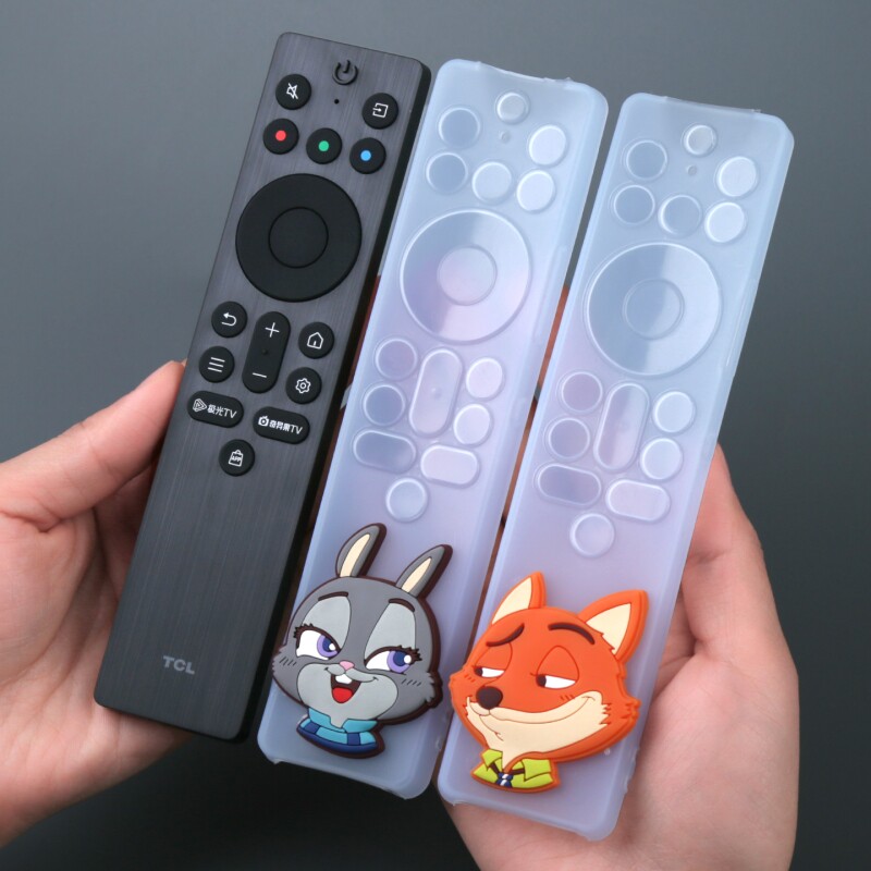 适用TCL雷鸟电视遥控器保护套鹤6pro加厚硅胶套可爱透明全包防摔
