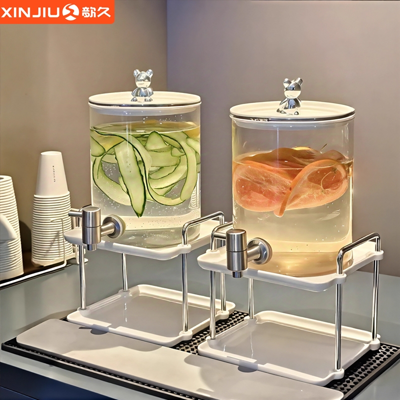 【亚朵酒店同款】玻璃冷水壶带龙头水壶大容量家用水果茶饮料桶