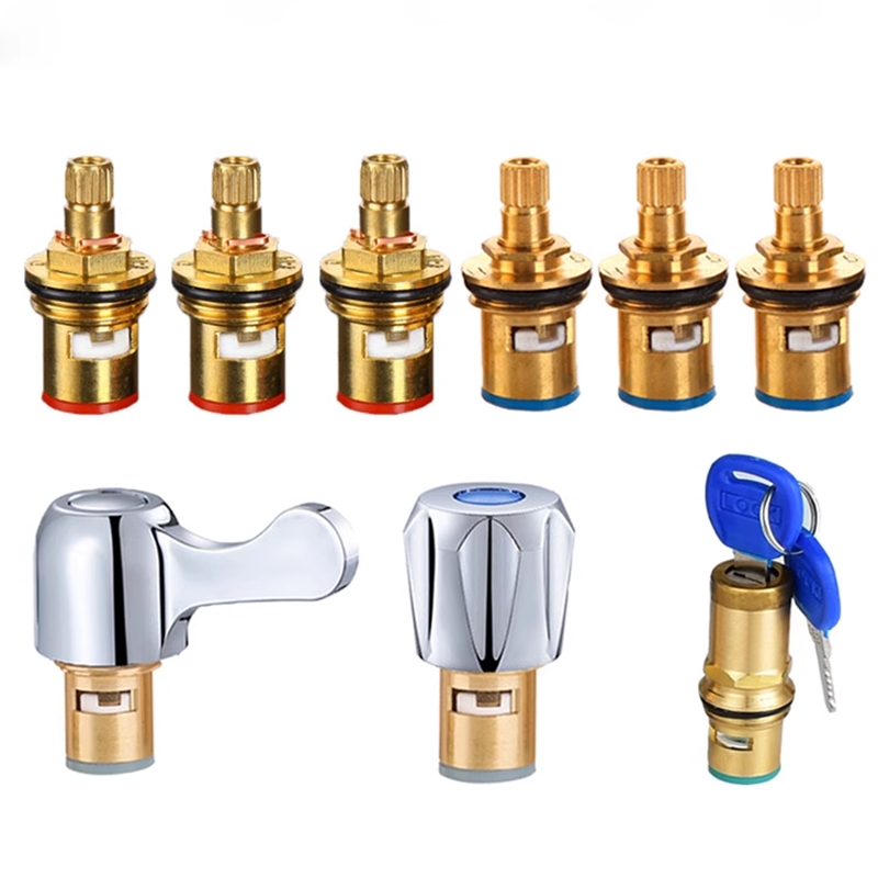 三角阀单冷水龙头陶瓷片阀芯铜芯铜杆卫浴洁具钥匙塑料