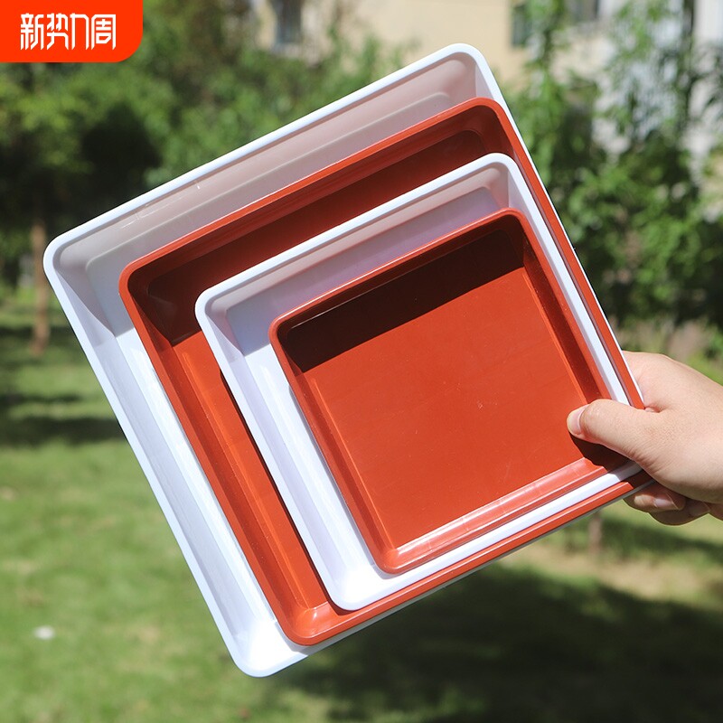 加大正方形树脂加厚移动托盘花盆底托接水盘花盆底座防漏水花盆垫