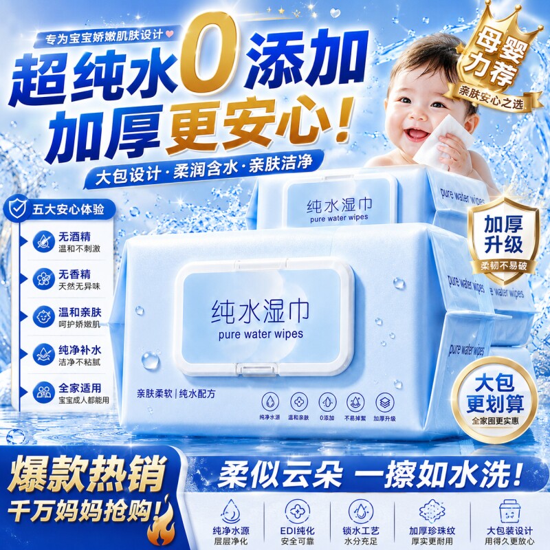 湿巾大包擦脸去油洗脸家用无酒精图片