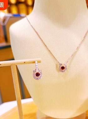 2026新款施家马蹄扣珍珠小红绳手链轻奢红色水钻项链女金色锁骨链