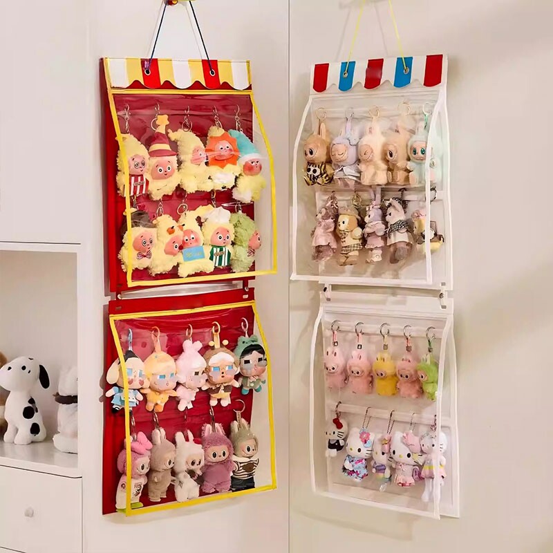 防尘毛毡挂袋壁挂拉布布盲盒收纳展示架公仔玩偶搪胶娃娃收纳神器