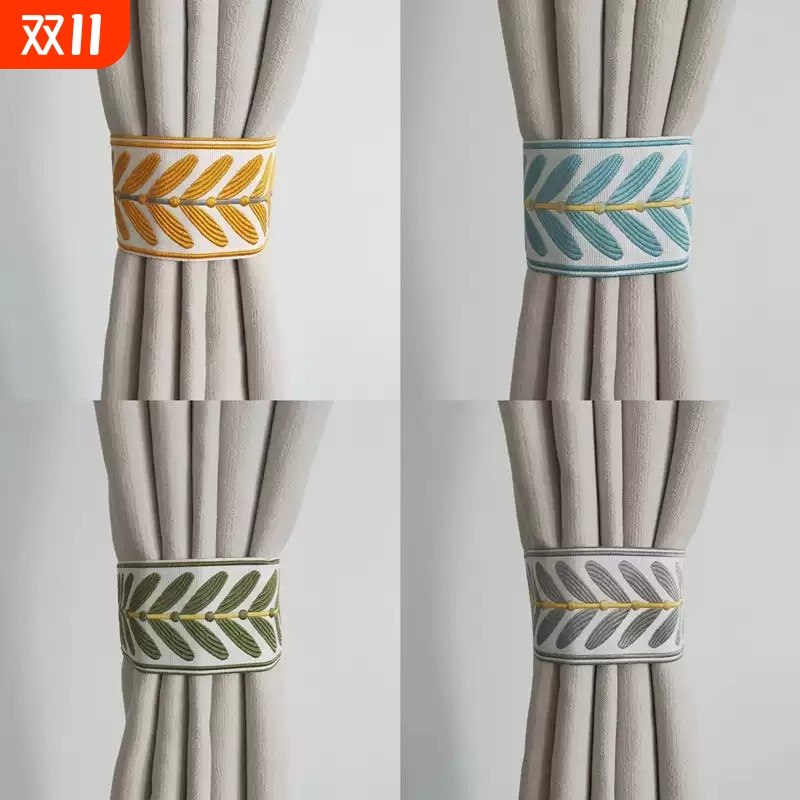 新款手工窗帘绑带魔术贴按扣简约现代捆绑绳束缚带按扣款收拢神器