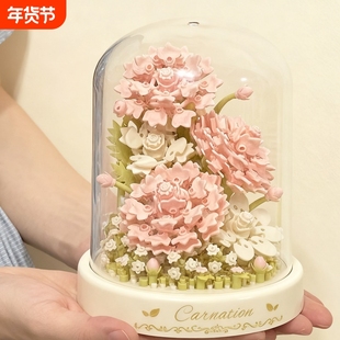 兼容乐高永生玫瑰花束2025新款积木盆栽拼装玩具女孩系列生日礼物