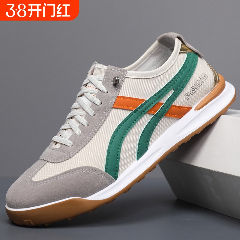 情侣帆布鞋夏季新款时尚百搭透气学生运动休闲鞋男士一脚蹬懒人鞋