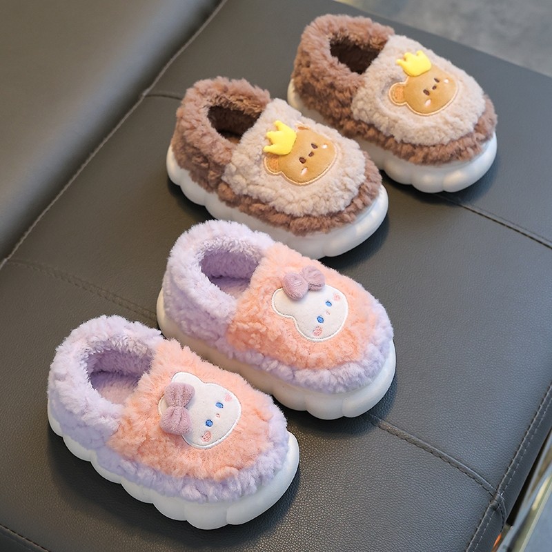 儿童棉拖鞋冬季男童室内小童家居2024新款女童宝宝家居鞋男孩包跟