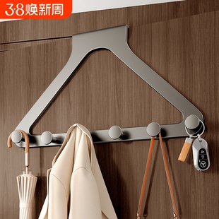 门后挂钩挂衣架免打孔置物架卧室上衣服挂衣钩门口背挂架玄关收纳