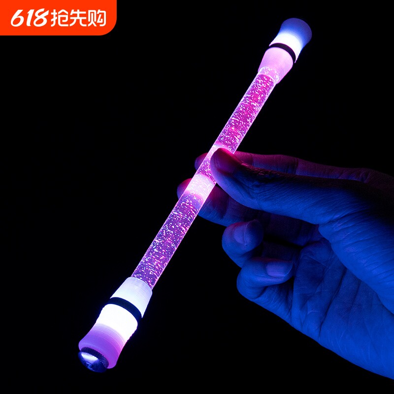 转笔者便携七彩水晶满天星转转笔LED芯片呼吸灯铝合金CNC车加工