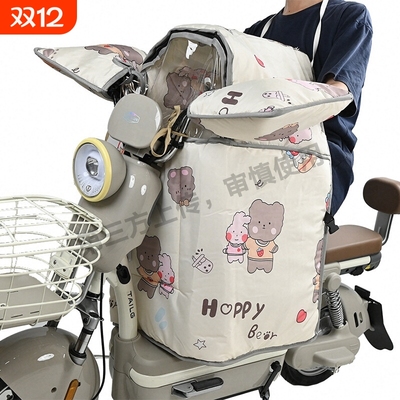 电动车挡风被亲子款分体双面防水前置儿童座椅挡风被带小孩冬保暖