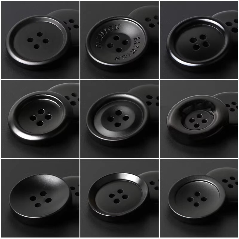 扣子西装纽扣女大衣黑色男西服袖扣裤扣风衣上衣外套圆形树脂钮扣
