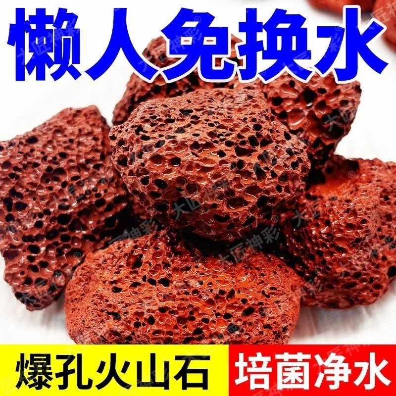 鱼缸专用火山石水族生态造景底砂大块火山岩颗粒古法养鱼过滤铺底