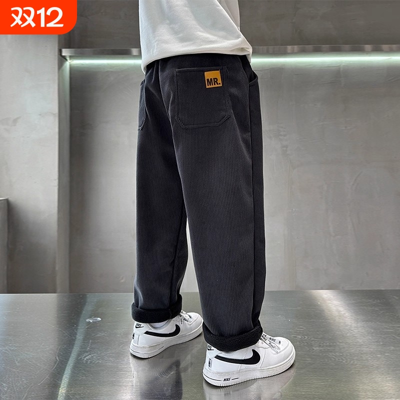 儿童装男童秋装裤子秋冬款2025新款运动加绒大童秋季男孩休闲长裤