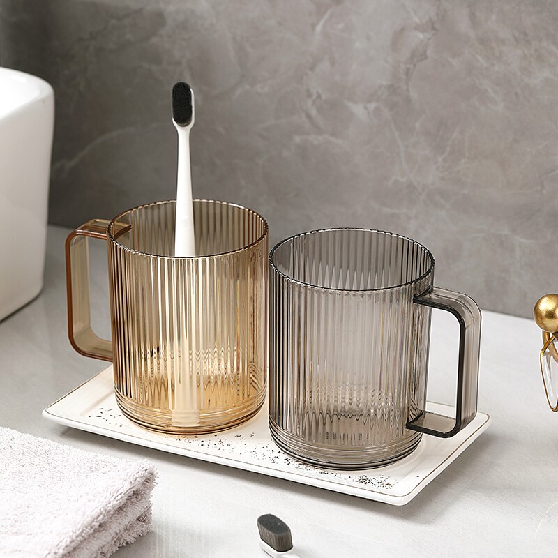 家用刷牙漱口杯洗漱杯轻奢情侣高颜值牙刷杯学生牙缸儿童牙杯透明