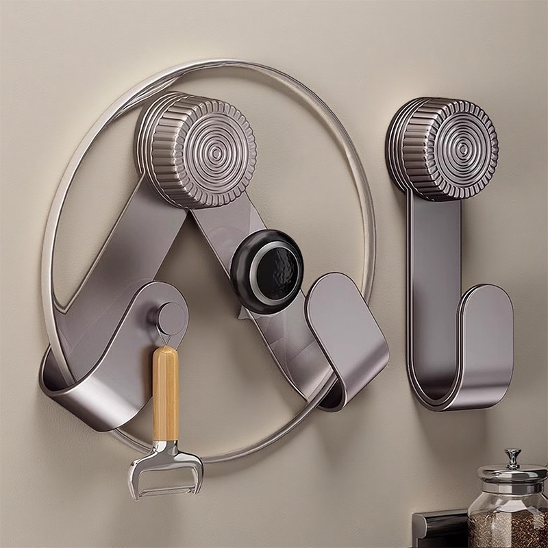 锅盖架免打孔厨房置物架壁挂式