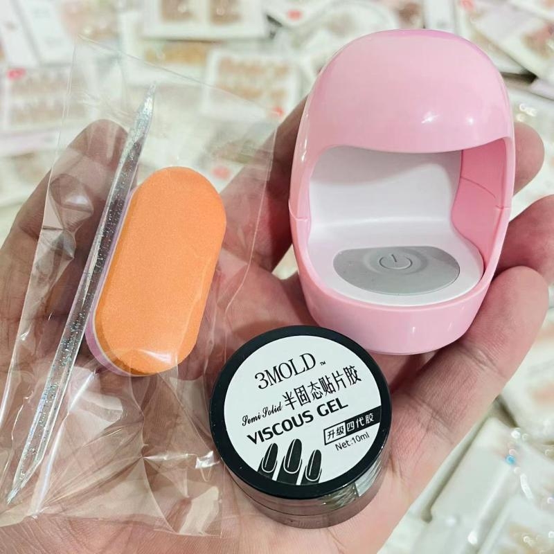 固态贴片胶牢固甲片胶罐装美甲穿戴甲软胶贴甲片用手工卸甲固化